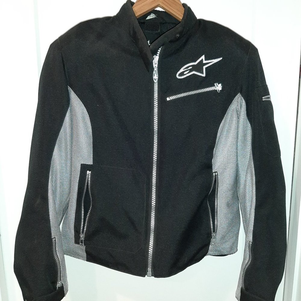 Medium Black and Gray Armored Motorcycle Jacket